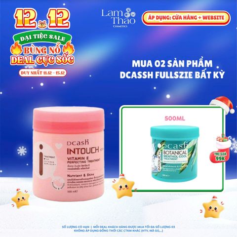  [DEAL SỐC 11.12 - 15.12 MUA 2SP DCASH FULLSIZE BẤT KỲ TẶNG KEM Ủ TÓC MEMTHOL COOL 500ML] Kem Ủ Tóc Hấp Dầu Dcash Intouch Vitamin E Perfecting Treatment 