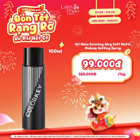  [DEAL SỐC 01.02 - 04.02 SIZE 100ML] Xịt Khóa Lớp Trang Điểm Colorkey Airy Soft Matte Makeup Setting Spray 