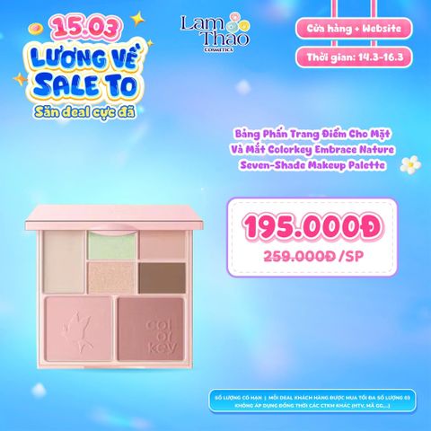  [DEAL SỐC 14.03 - 16.03] Bảng Phấn Trang Điểm Cho Mặt Và Mắt Colorkey Embrace Nature Seven-Shade Makeup Palette 