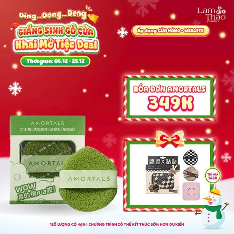  [DEAL SỐC 11.12 - 15.12] [MUA HOÁ ĐƠN AMORTALS 349K TẶNG BÔNG MÚT TWIN STAR POWDER PUFF SET] Bông Rửa Mặt Bọt Biển Amortals Wash To Smile Face  Washing  Pluff 