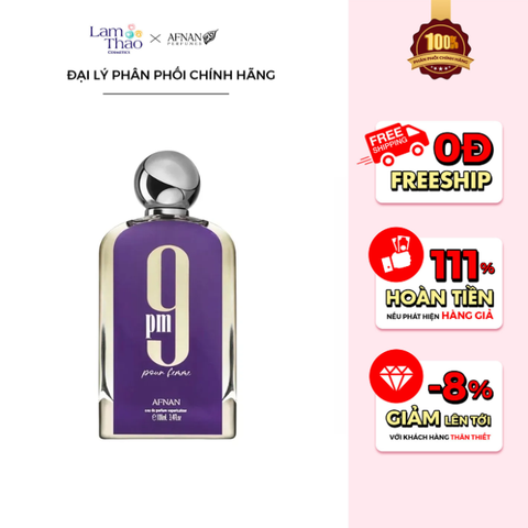  Nước Hoa Nữ Afnan Ladies 9PM Femme Eau De Parfum Vaporisateur 