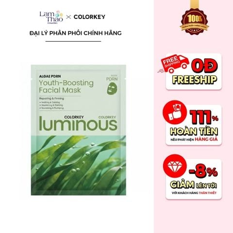  Mặt Nạ Colorkey Luminous Algae PDRN Youth Boosting Facial Mask 
