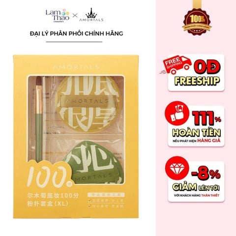  [DEAL SỐC 6.12 - 25.12 MUA HOÁ ĐƠN AMORTALS 349K TẶNG BÔNG MÚT TWIN STAR POWDER PUFF SET]  Bộ Bông Mút Dùng Để Tán Kem Nền Dạng Lỏng Amortals Powder Puff Set 