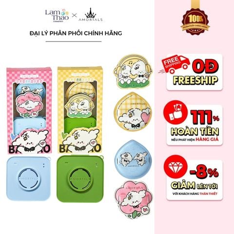  Bộ Bông Mút Tán Kem Nền Dạng Lỏng Amortals Puppy Hug Series Powder Puff Set 