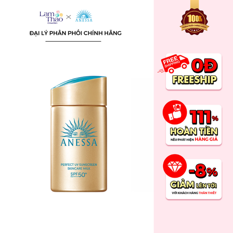  Sữa Chống Nắng Dưỡng Da Kiềm Dầu Anessa Perfect UV Sunscreen Skincare Milk SPF50+ PA++++ 