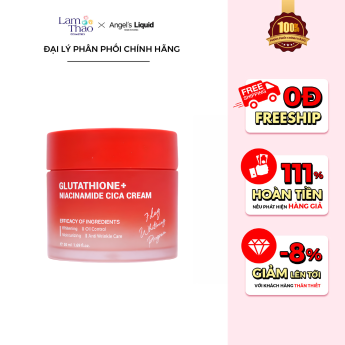 kem dng glutathione niacinamide Trng Angel's Liquid Plus Cica Kim Kem Dng Angel's Liquid Glutathione