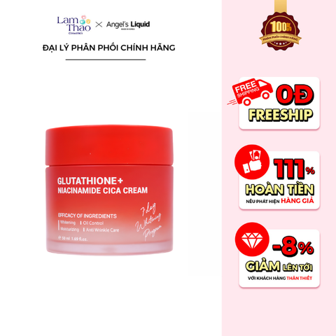  Kem Dưỡng Trắng, Kiểm Soát Dầu & Thu Nhỏ Lỗ Chân Lông Angel’s Liquid Glutathione+ Niacinamide Cica Cream 
