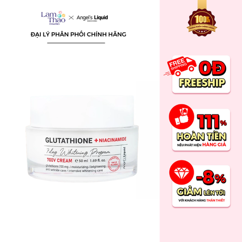  Kem Dưỡng Trắng & Se Khít Lỗ Chân Lông Angel's Liquid Glutathione + Niacinamide Whitening Cream 