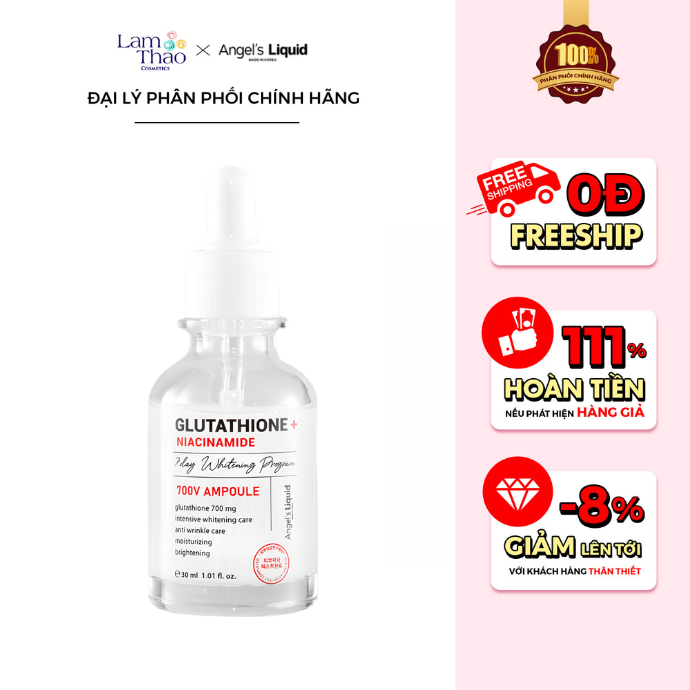 Tinh Chất Dưỡng Trắng Angel's Liquid Glutathione + Niacinamide Ampoule – Lam Thảo Cosmetics