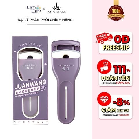  [DEAL SỐC 6.12 - 25.12 MUA HOÁ ĐƠN AMORTALS 349K TẶNG BÔNG MÚT TWIN STAR POWDER PUFF SET]  Bấm Mi Đa Năng Kèm Lược Amortals Eyelash Curler With Comb 