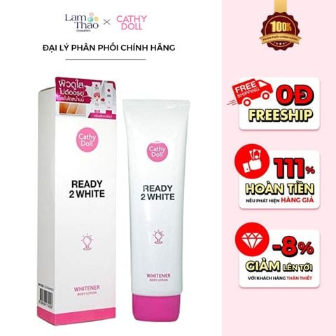  [DEAL SỐC 01.01 - 04.01] Sữa Dưỡng Thể Giúp Hỗ Trợ Sáng Da Cathy Doll Ready 2 White Whitener Body Lotion 