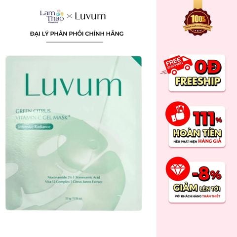  [DEAL SỐC 24.03 - 26.03 COMBO 3 MASK] Mặt Nạ Dưỡng Sáng Đều Màu Da Luvum Green Citrus Vitamin C Gel Mask Plus 