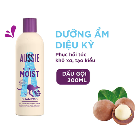  Dầu Gội Thuần Chay Dưỡng Tóc Ẩm Mượt Aussie Miracle Moist Shampoo 
