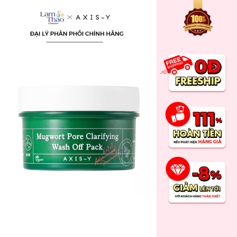  Mặt Nạ Đất Sét Ngải Cứu Hỗ Trợ Làm Sạch Lỗ Chân Lông Axis-Y Mugwort Pore Clarifying Wash Off Pack 
