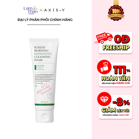  Sữa Rửa Mặt Dịu Nhẹ AXIS-Y Sunday Morning Refreshing Cleansing Foam 