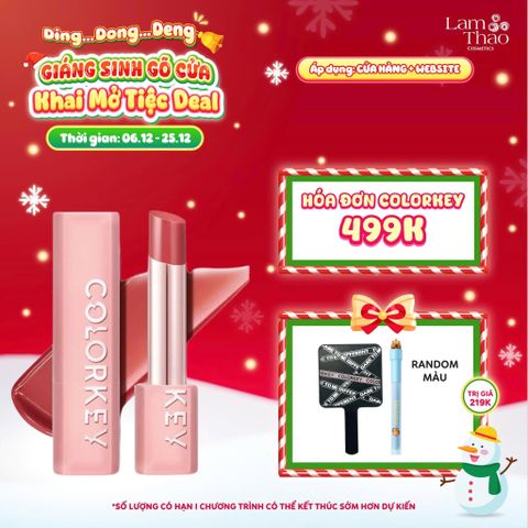  [DEAL SỐC 6.12 - 25.12 MUA HOÁ ĐƠN COLORKEY 499K TẶNG GƯƠNG + SON KEM LÌ] Son Thỏi Essence Dưỡng Ẩm Căng Bóng Môi Colorkey 