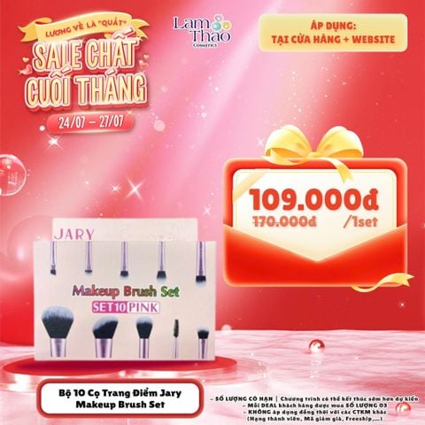  [DEAL 24/7 - 27/7 GIÁ SỐC] Bộ 10 Cọ Trang Điểm Jary Makeup Brush Set 