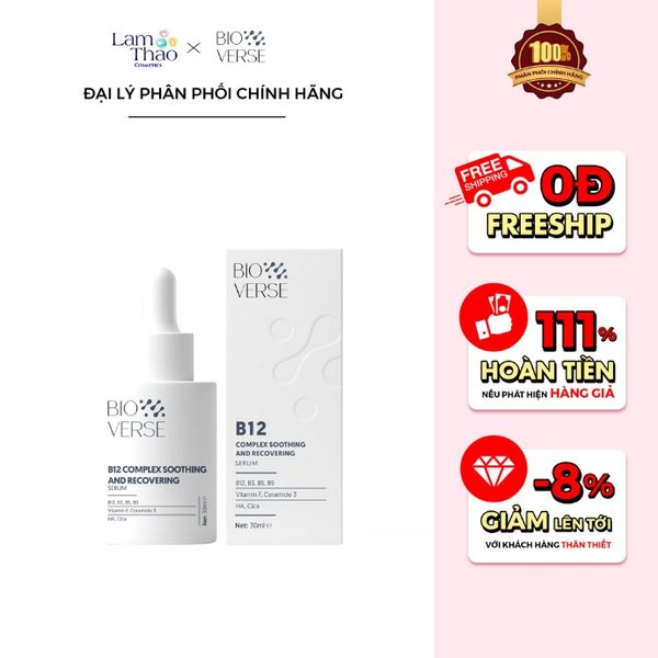 Tinh Chất Làm Dịu Kích Ứng Và Phục Hồi Giảm Đỏ Bioverse B12 Complex Soothing And Recovering Serum