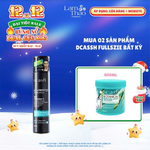 [DEAL SỐC 11.12 - 15.12 MUA 2SP DCASH FULLSIZE BẤT KỲ TẶNG KEM Ủ TÓC MEMTHOL COOL 500ML] Keo Xịt Tạo Kiểu Tóc Cứng Dcash Glamorize Setting Spray 
