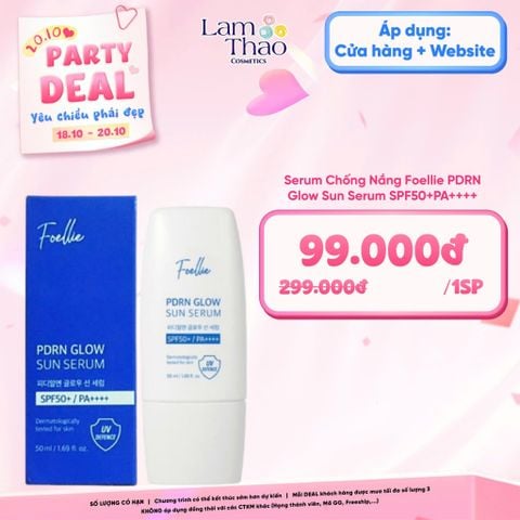  [DEAL SỐC 18/10 - 20/10] Serum Chống Nắng Foellie PDRN Glow Sun Serum SPF50+PA++++ 