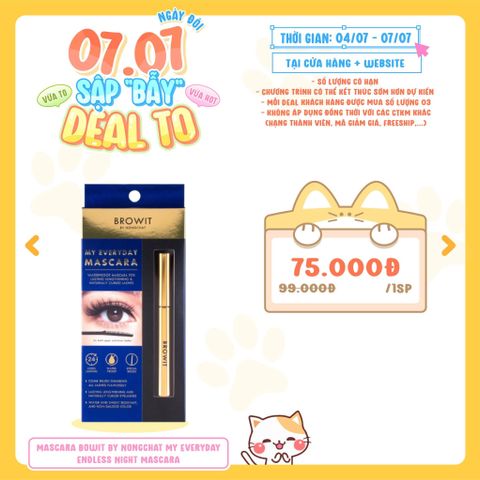  [DEAL 04/7 - 07/7 GIÁ SỐC] Mascara Làm Dày, Dài Mi Browit By Nongchat My Everyday Endless Night Mascara 