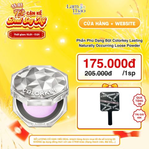  [DEAL SỐC 15.01 - 17.01 TẶNG GƯƠNG COLORKEY] Phấn Phủ Dạng Bột Colorkey Lasting Naturally Occurring Loose Powder 