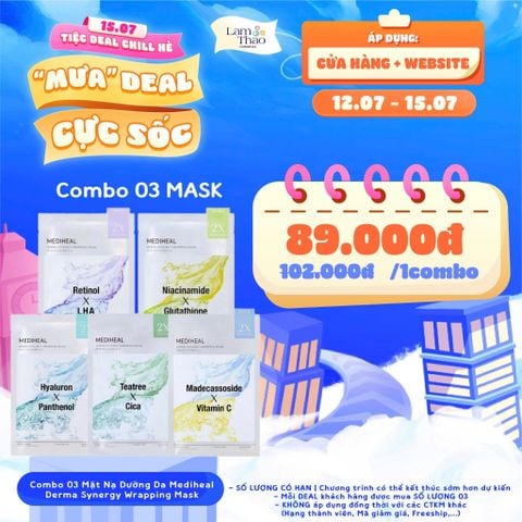  [DEAL 12/7 - 15/7 COMBO 3 NẠ GIÁ SỐC] Mặt Nạ Dưỡng Da Mediheal Derma Synergy Wrapping Mask 