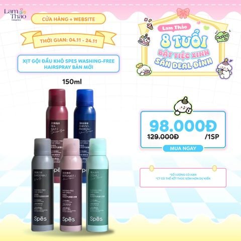  [DEAL SỐC 4.11 - 24.11] Xịt Gội Đầu Khô SPES Washing-Free Hairspray 