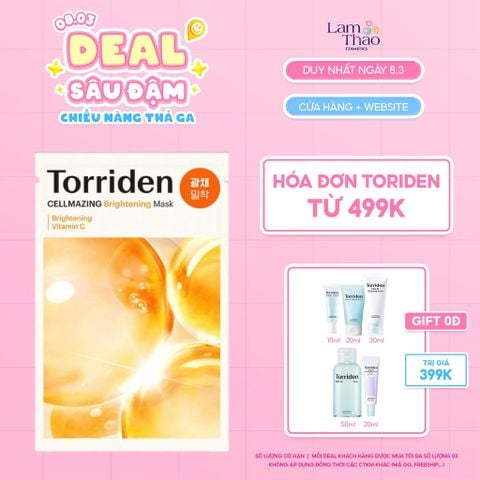  [DEAL SỐC 07.03 - 09.03 MUA HĐ TORRIDEN TỪ 499K TẶNG SET 5 MÓN TRIAL SIZE TORRIDEN] Mặt Nạ Hỗ Trợ Làm Sáng Da Torriden Cellmazing Vita C Brightening Mask 
