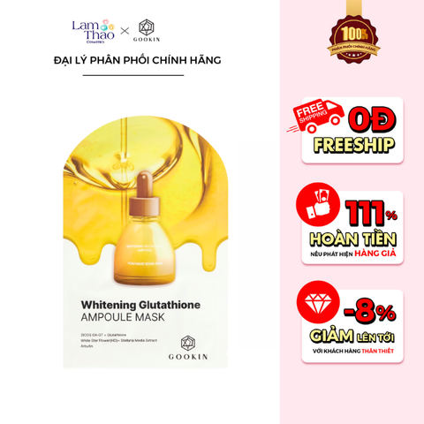  Mặt Nạ Dưỡng Sáng & Đều Màu Cho Da Thâm Sạm Gookin Whitening Glutathione Ampoule Mask 
