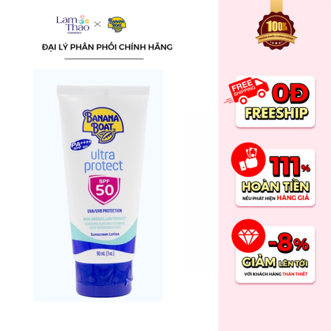 Kem Chống Nắng Banana Boat Ultra Protect Sunscreen Lotion SPF 50 PA++++ 