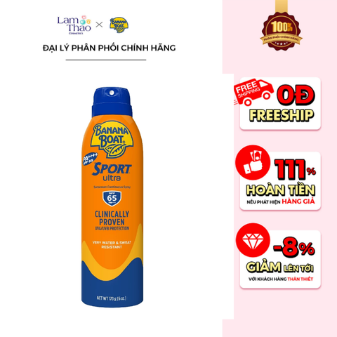  Xịt Chống Nắng Thể Thao Banana Boat Sport Ultra Sunscreen Continuous Spray 65 PA ++++ 