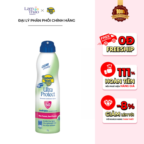  Xịt Chống Nắng Banana Boat Ultra Protect Sunscreen Continuous Spray SPF 50 PA++++ 