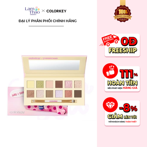  Bảng Phấn Mắt 12 Màu Colorkey Pokky Mao Bloom Chase 12-Color Eyeshadow Palette 