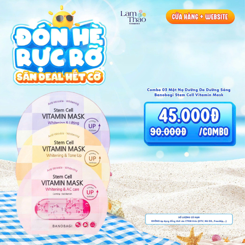  Mặt Nạ Dưỡng Da Dưỡng Sáng Banobagi Stem Cell Vitamin Mask 