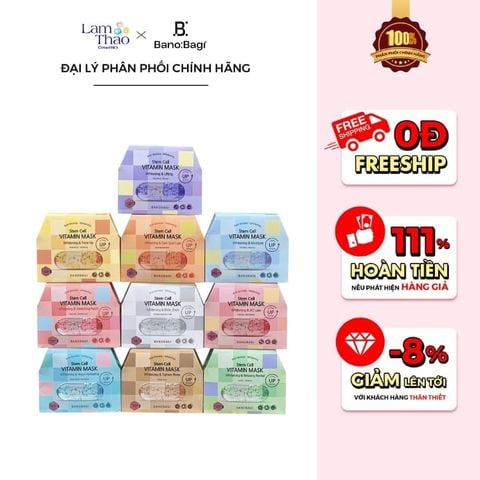  Mặt Nạ Dưỡng Da Dưỡng Sáng Banobagi Stem Cell Vitamin Mask ( 1 Hộp) 