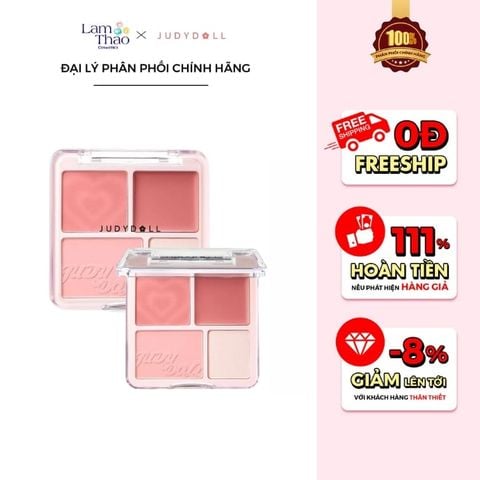  Phấn Má Hồng Và Bắt Sáng Judydoll Blush & Highlighter Palette 