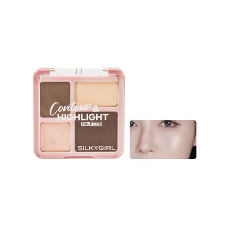  [DUY NHẤT THỦ DẦU MỘT KHAI TRƯƠNG DEAL SỐC: MUA SP SILKYGIRL BẤT KỲ TẶNG HIGHLIGHTER SILKYGIRL #02 MOONLIGHT 3.5G] Phấn Tạo Khối & Bắt Sáng Silkygirl Contour & Highlight Palette 