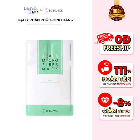  [DUY NHẤT QUẬN 9: DEAL SỐC 30.06 - 09.07 KHI MUA COMBO 5 MASK] Mặt Nạ Vải Vi Sợi Dành Cho Da Dầu Mụn Be'Balance Acala Micro Fiber Mask 