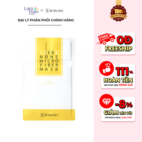  [DUY NHẤT QUẬN 9: DEAL SỐC 30.06 - 09.07 KHI MUA COMBO 5 MASK] Mặt Nạ Vải Vi Sợi Dưỡng Sáng Mịn Đều Da Be'Balance Idebenone Micro Fiber Mask 
