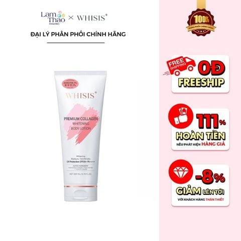  Kem Dưỡng Thể Chống Nắng Toàn Thân Whisis Premium Collagen Whitening Lotion 
