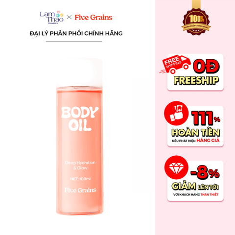  Dầu Dưỡng Thể Sáng Da & Cấp Ẩm Five Grains Deep Hydration & Glow Body Oil 