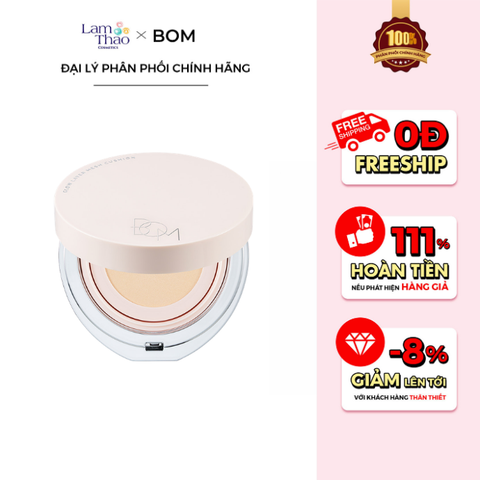  Phấn Nước Chống Nắng & Che Khuyết Điểm BOM Glow Layer Mesh Cushion SPF 50+ PA++++ 