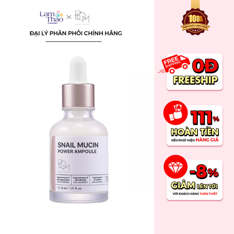  Tinh Chất Dưỡng Sáng & Làm Mờ Nếp Nhăn B.O.M Snail Mucin Power Ampoule 