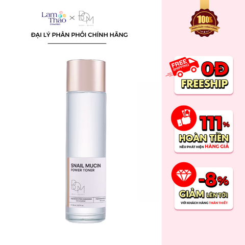  Nước Hoa Hồng Dưỡng Sáng Làm Mờ Nếp Nhăn B.O.M Snail Mucin Power Toner 