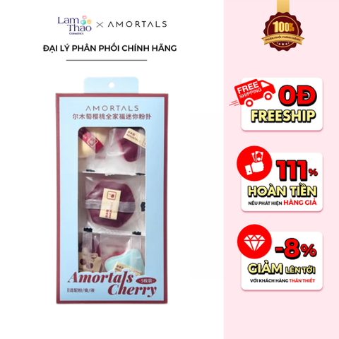  Bộ Bông Phấn Mini Amortals Cherry Family Set Mini Puff 