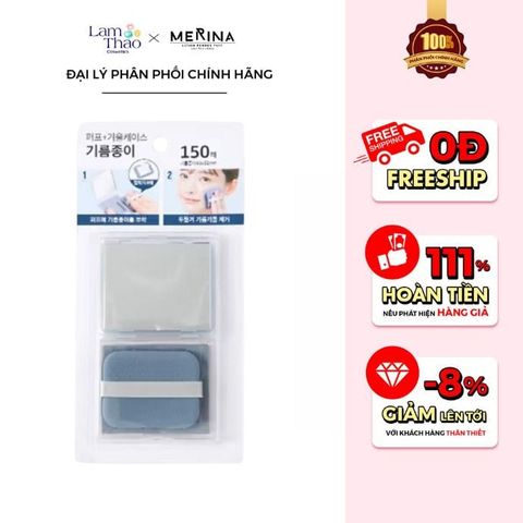  Gương Trang Điểm Kèm Bông Mút Thấm Dầu Merina 