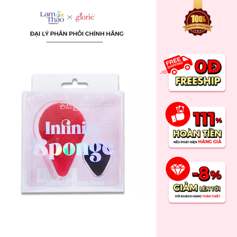  Set 2 Bông Mút Trang Điểm Vô Cực Glorie Infinity Sponge - Thiết Kế Công Thái Học 