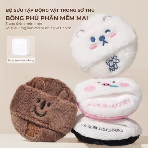  Bông Phủ Phấn Gói Guoxiaoniu Zoo Plush Puff 