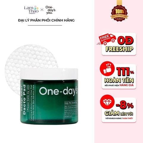  [DEAL SỐC 22.12 - 31.12] Bông Đắp Toner Dưỡng Ẩm Làm Dịu Da Hỗ Trợ Tẩy Tế Bào Chết One Day's You Help Me! Dacto Pad 